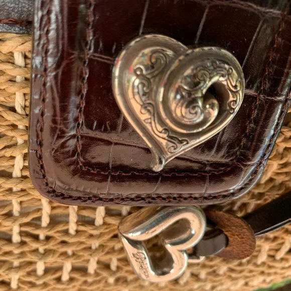 BRIGHTON Leather/Straw woven purse with 1 BRIGHTON leather wallet - Picture 6 of 16